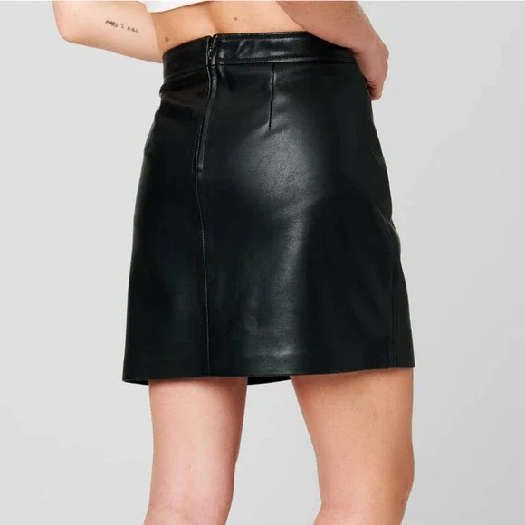 Blank NYC Spend The Night Skirt Mini Faux Leather Black 29 - Picture 3 of 14